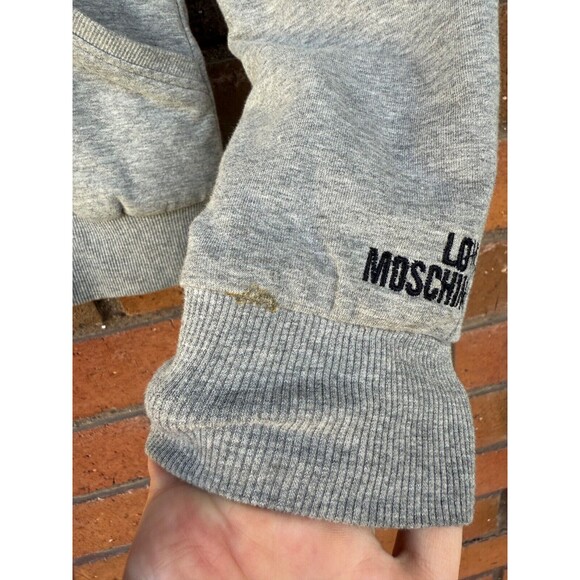Love Moschino Sequined Jacket Full Zip with Hood | Gray | Womens Size 2 - Picture 3 of 16